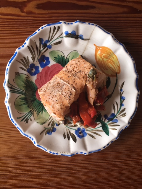 Leftover baked salmon