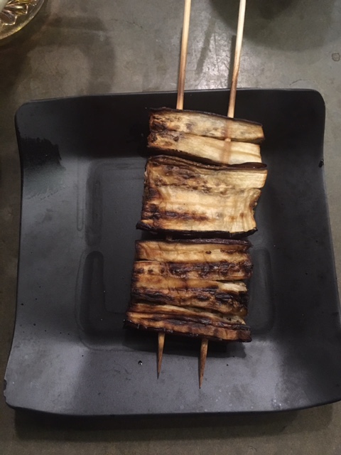 Japanese eggplant, nicely charred