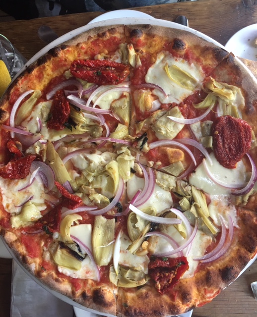 wood-fired artichoke pizza