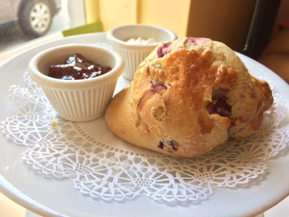 Warm cranberry scone