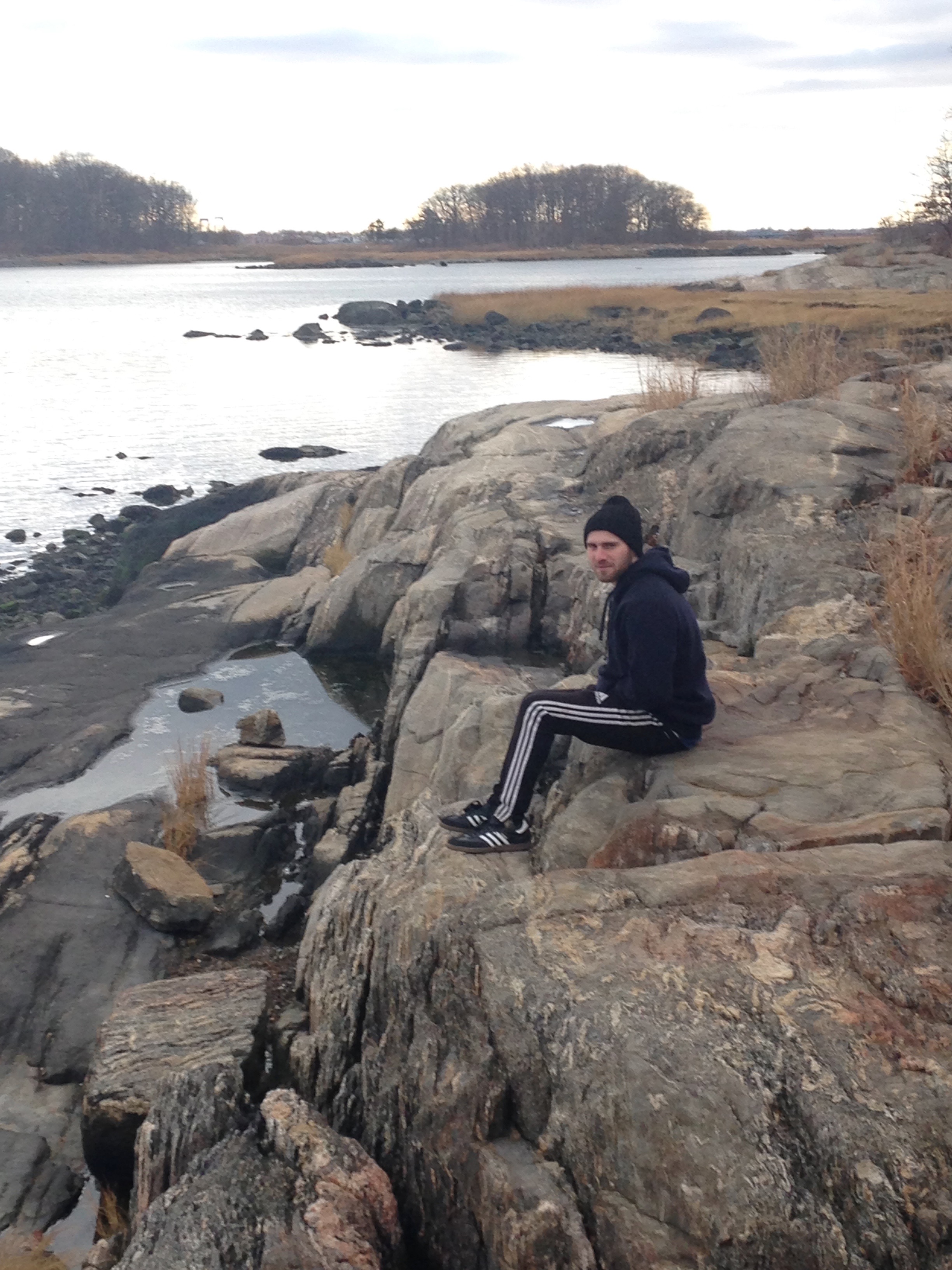 Last year's hike, son on the rocks