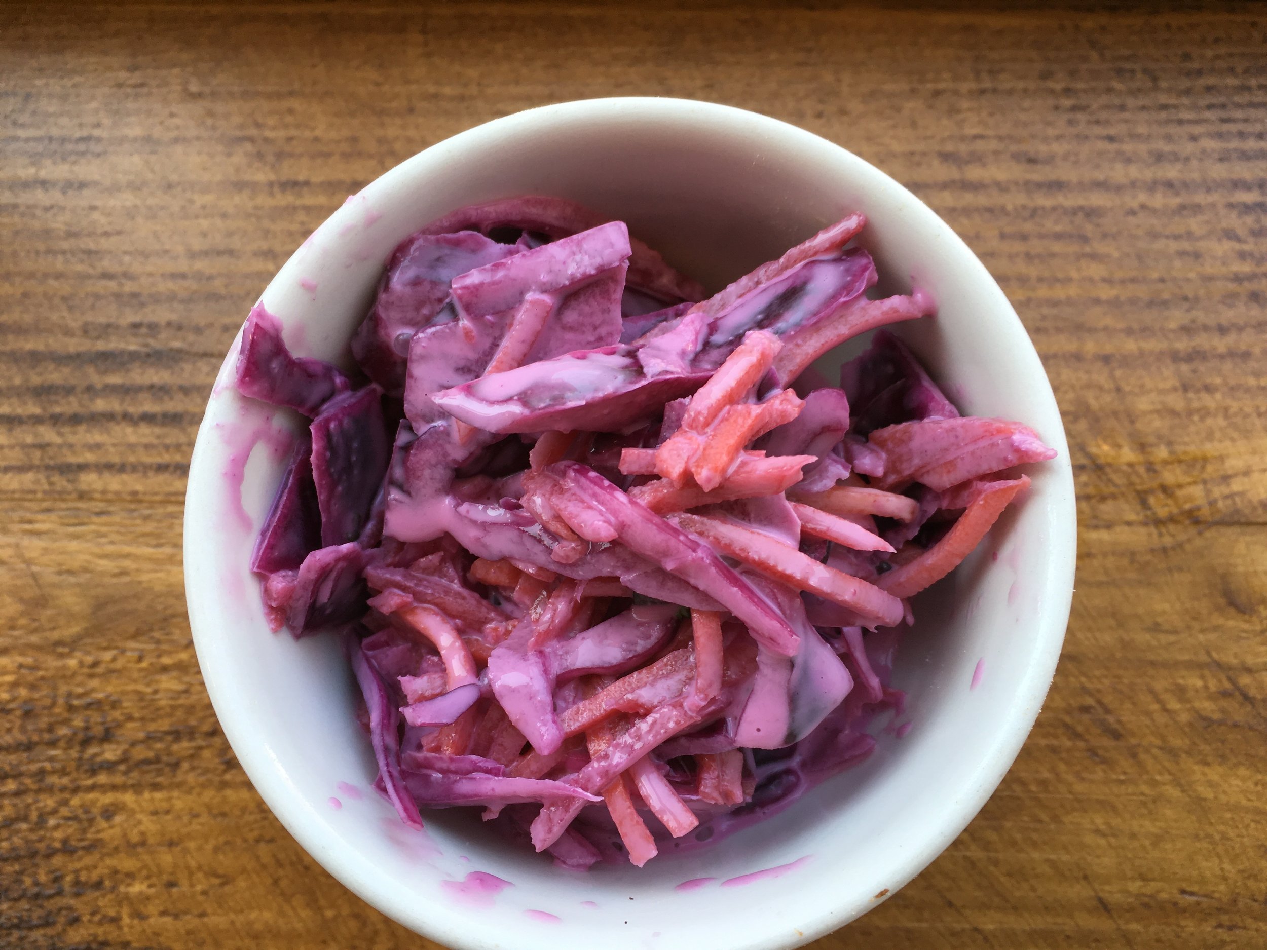 + lime/coriander slaw (with beet root/red cabbage)