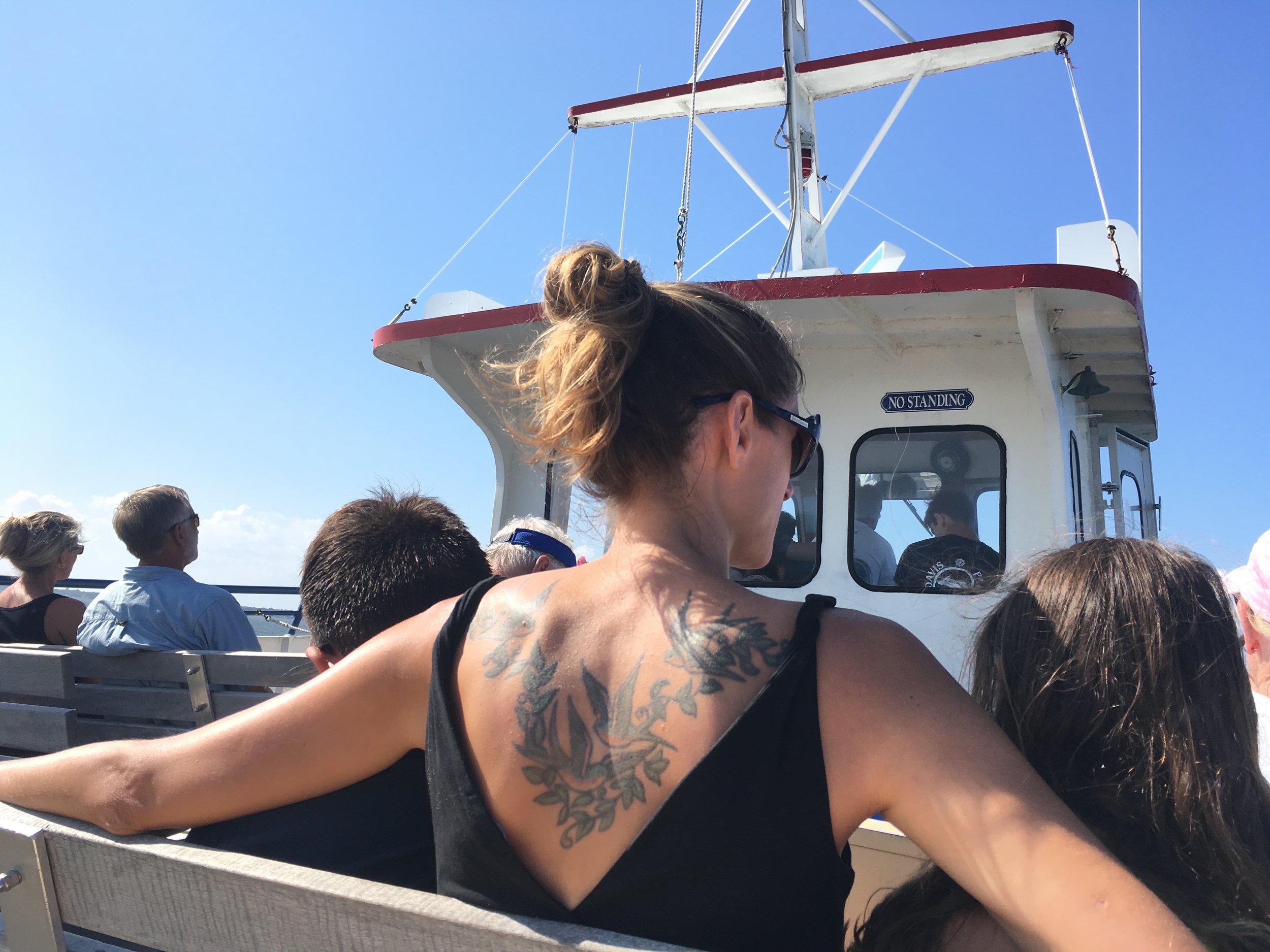 On the ferry, heading home