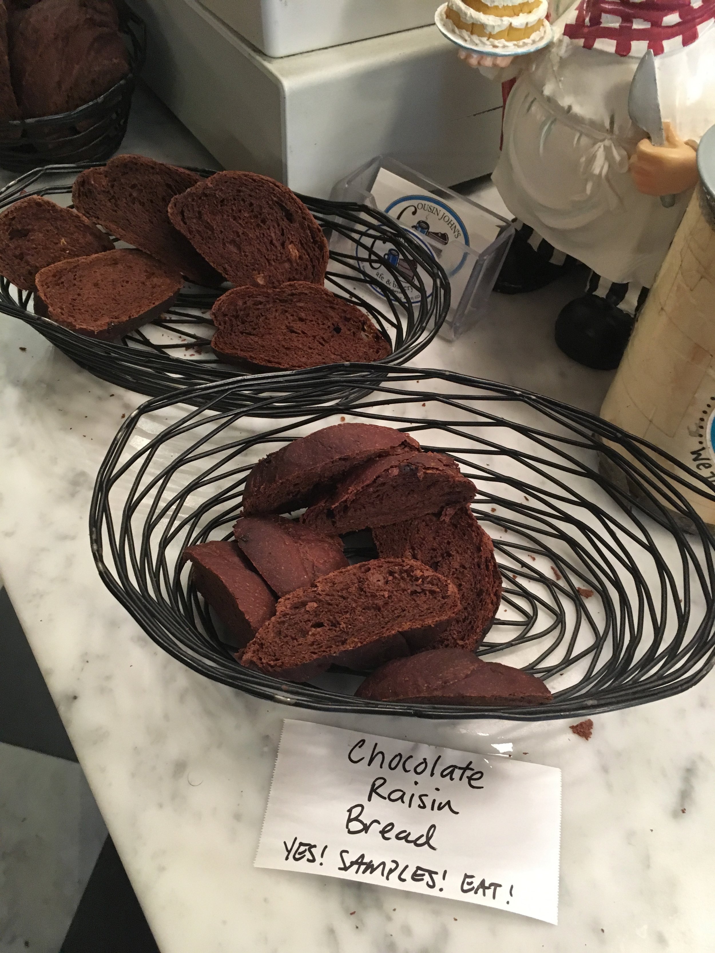 Yummy chocolate bread samples!