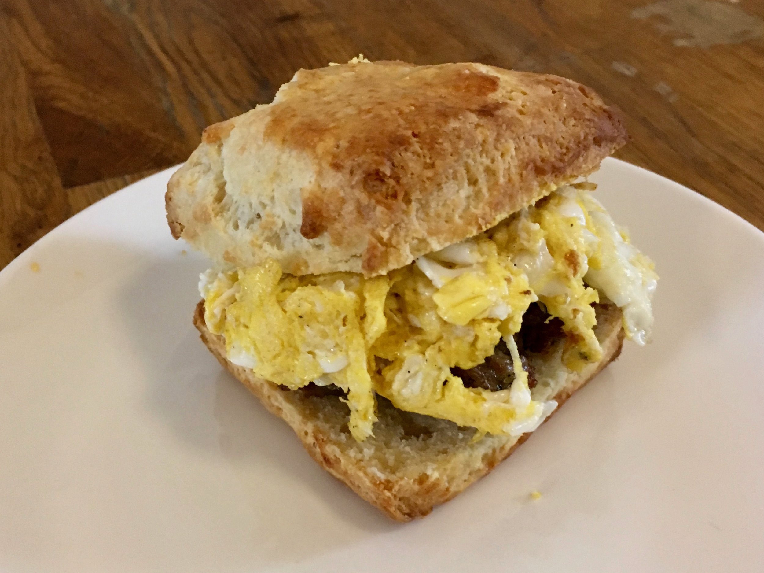 Egg n' biscuitt w/ housemade sausage!
