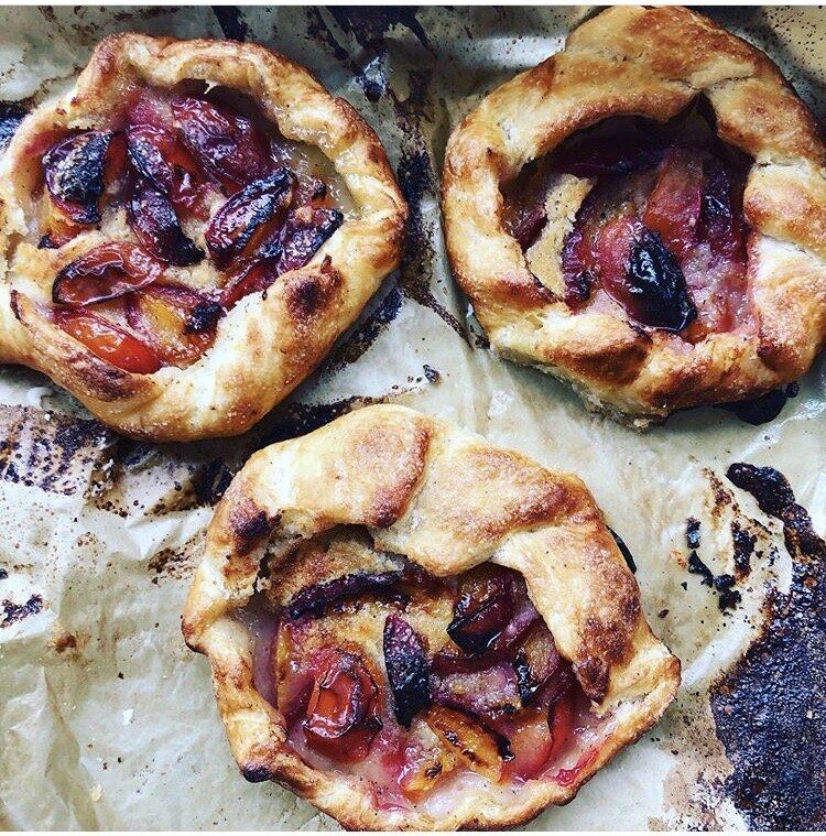 Rustic plum tarts with frangipane