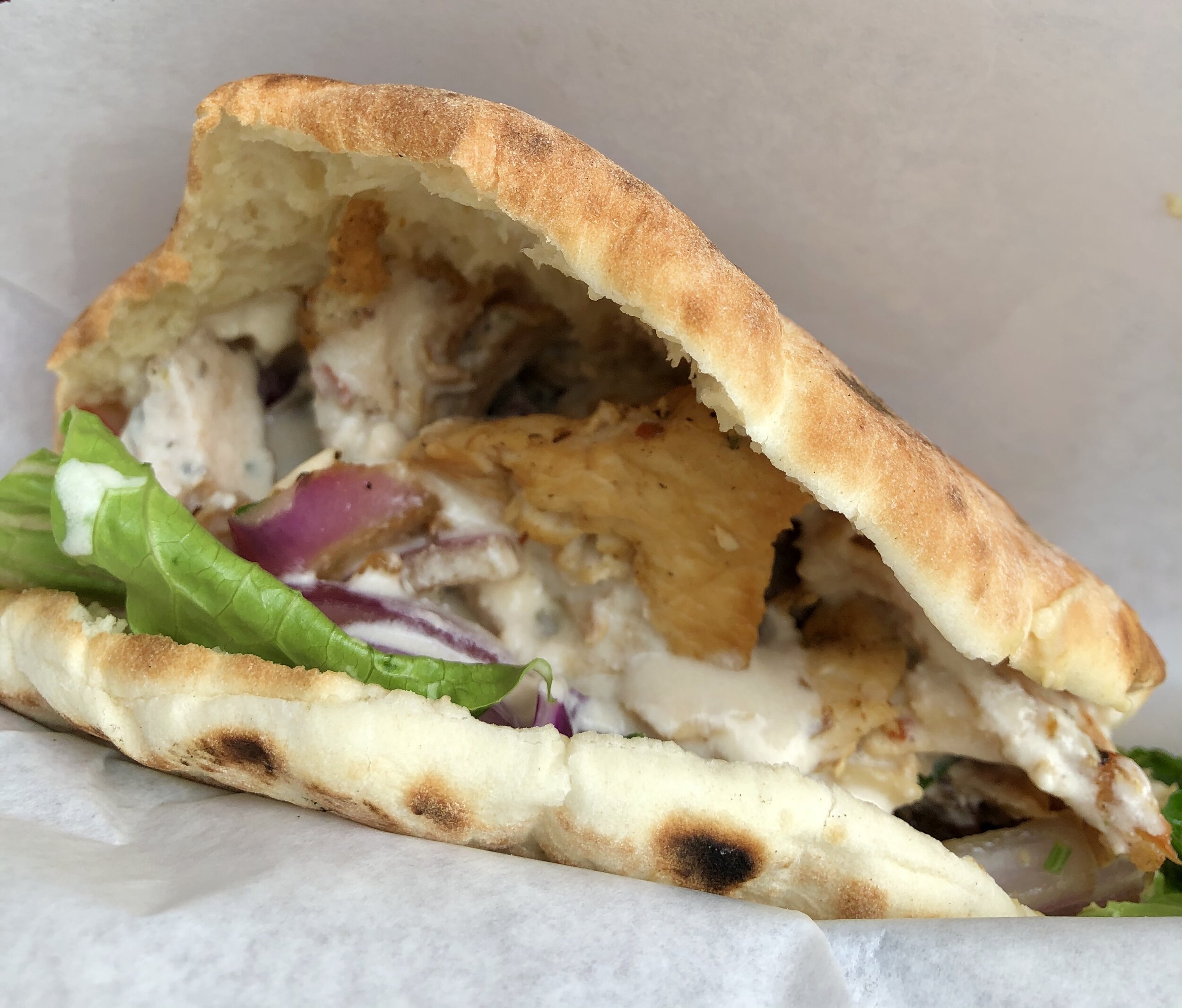 A packed chicken shawarma ($6.00!)