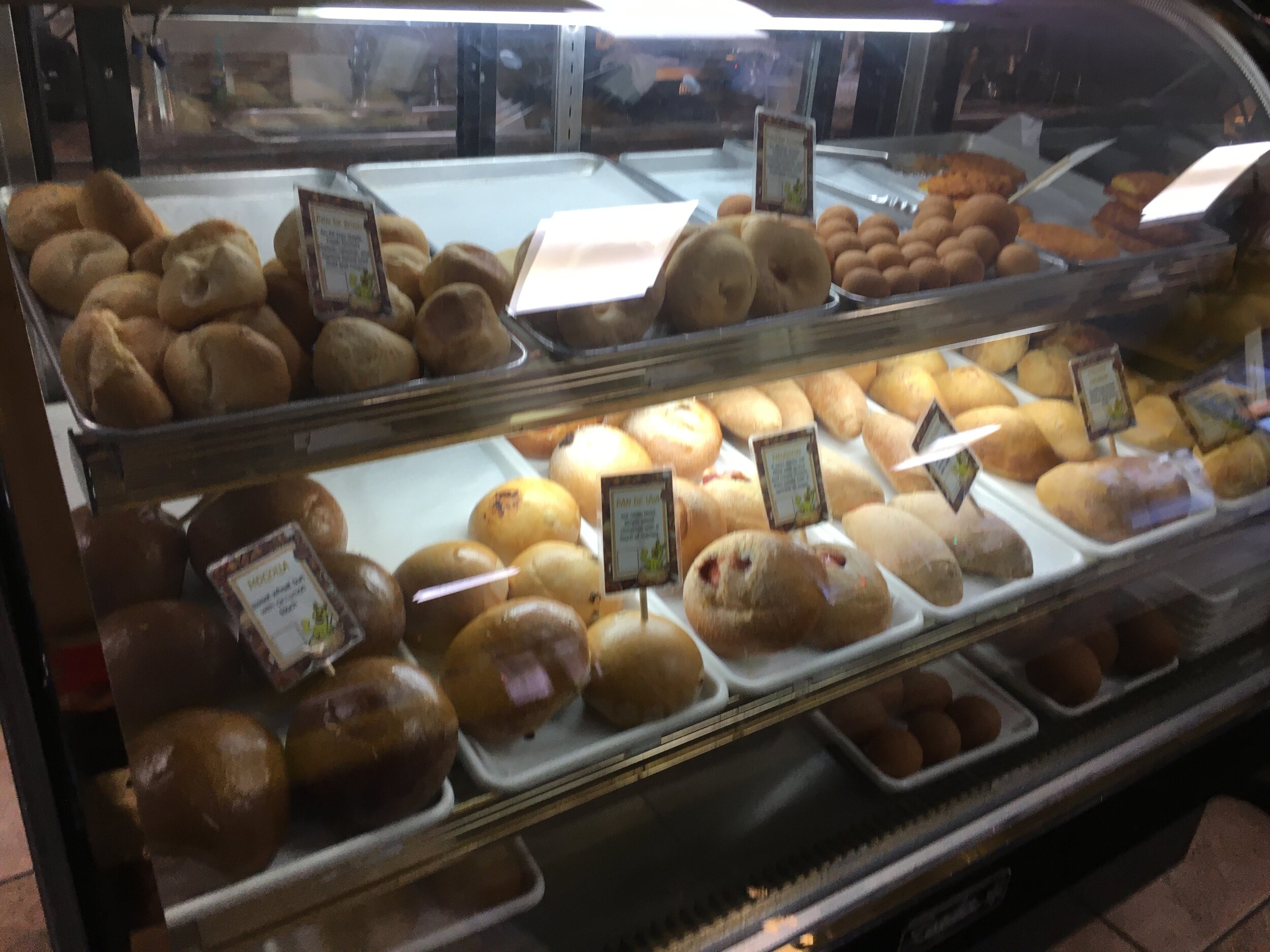 A wide array of bakery items tantalizes...