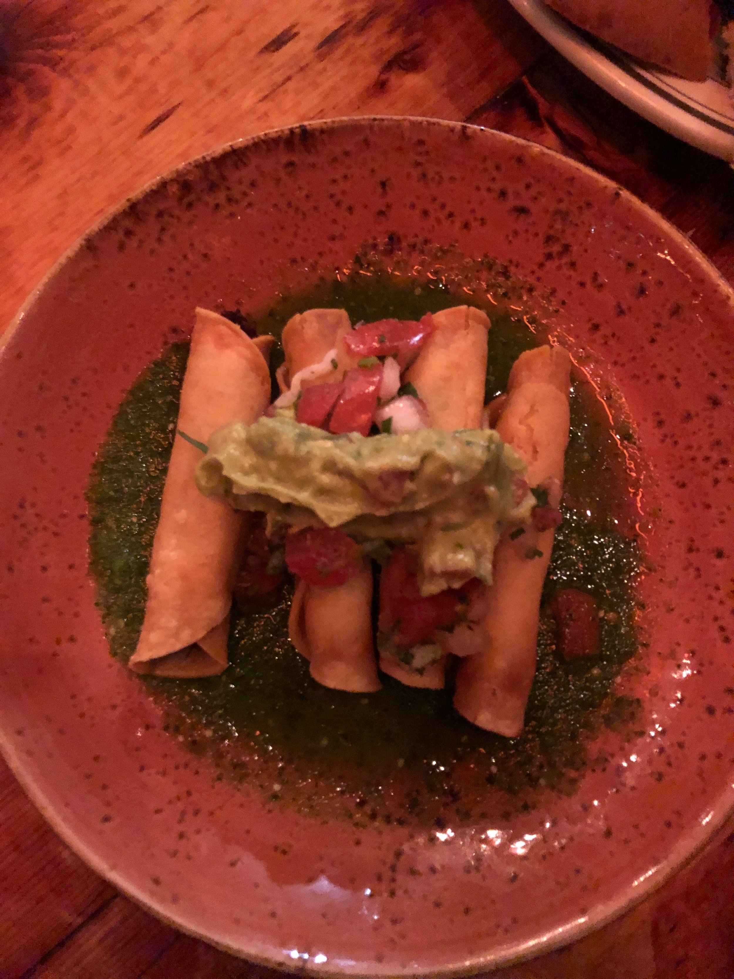 crab taquitos and guacamole