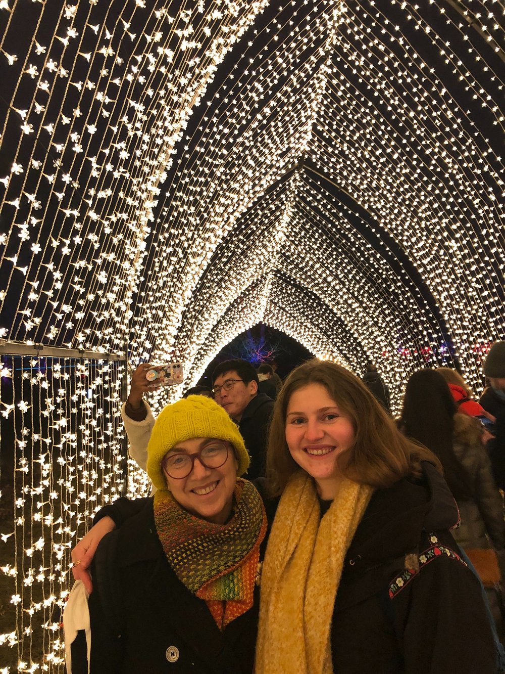 Julie and I in the tunnel of light at BBG