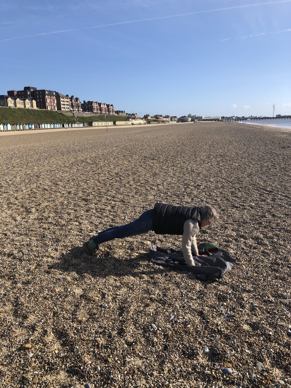 Yoga on the beach in Lowestoft