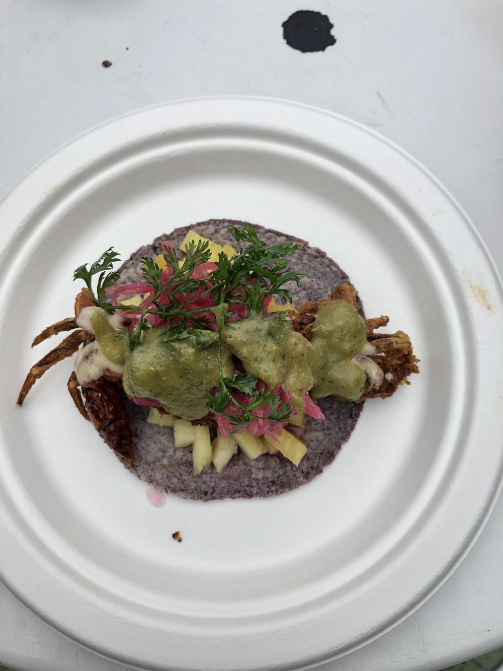 Not the best pic of my soft shell crab taco!