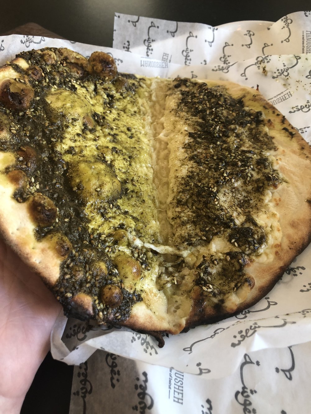 Zaatar and cheese melt together in the best way.