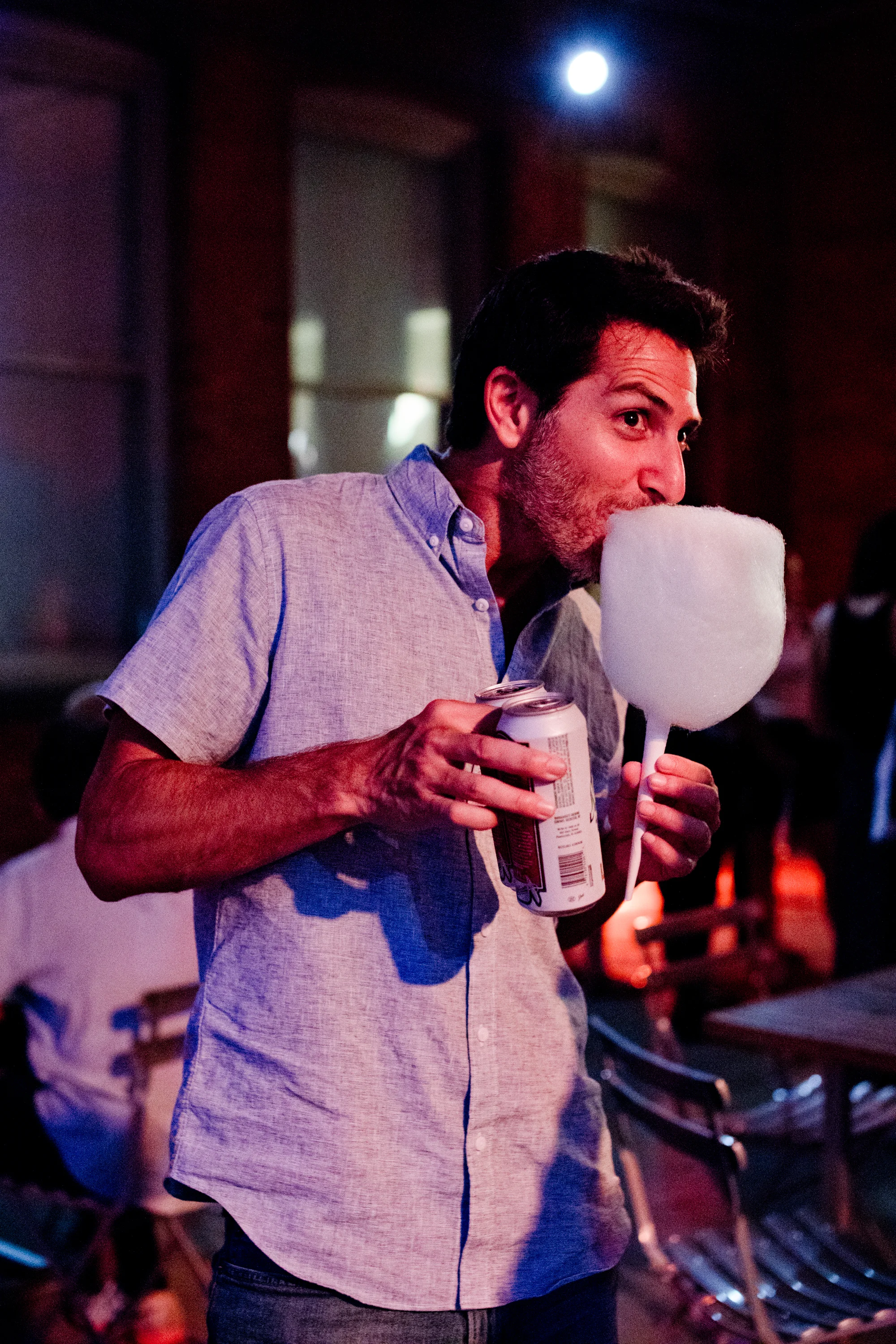 Mouthwash flavored cotton candy for MoMA PS1's Night At The Museum. Photo by Carly Gaebe