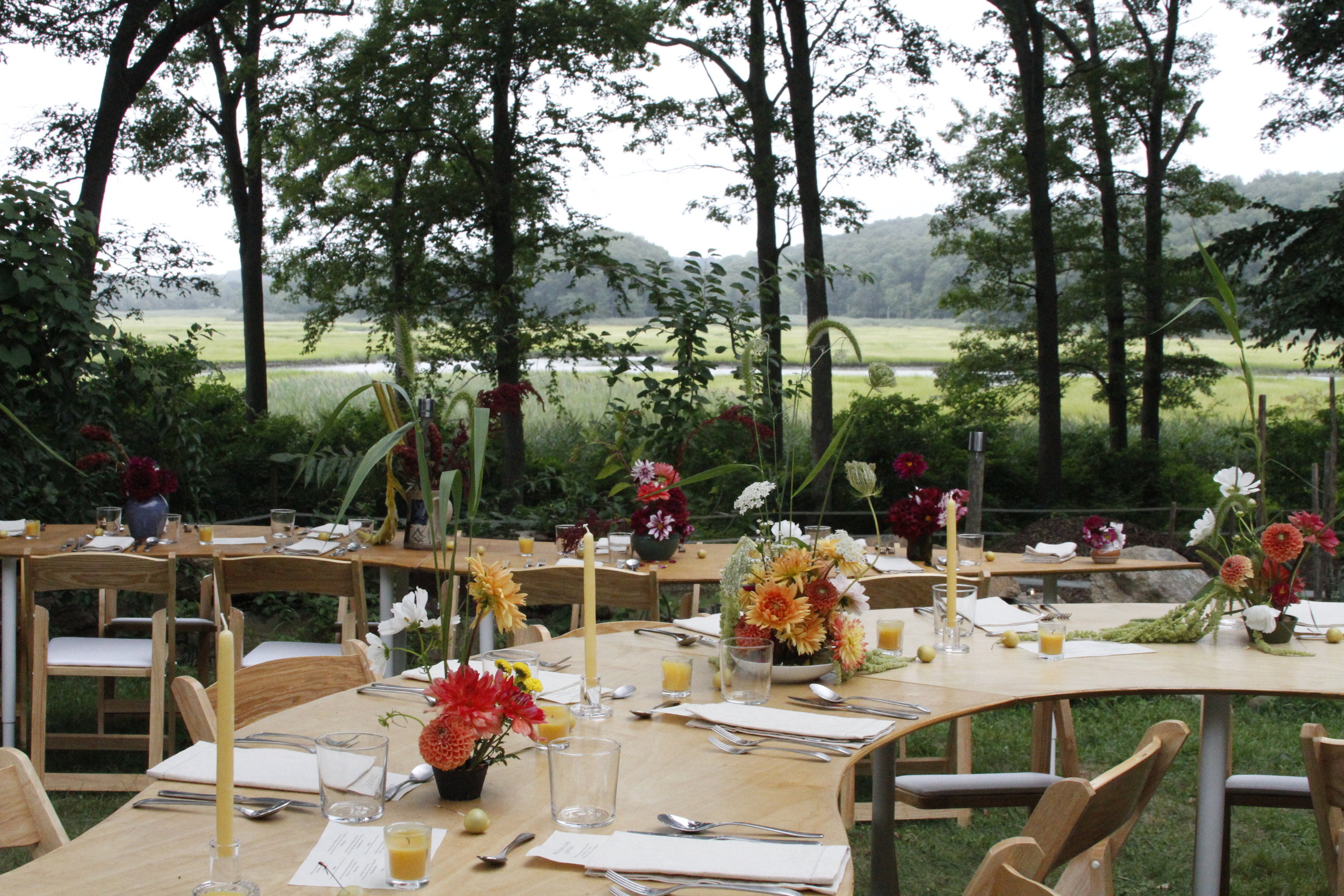  Dinner table view of the Farm River. Photo by Ola Ola Studio. 