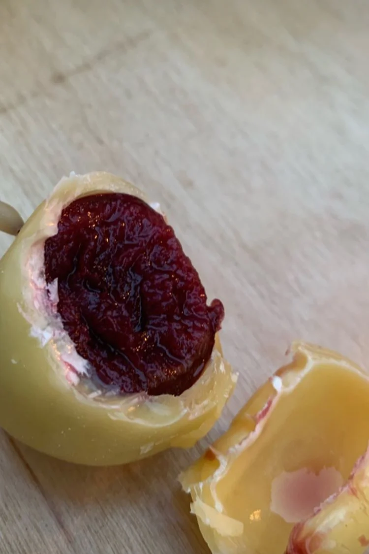  Cherries preserved for two weeks in a layer of beeswax. Photo by Robin Rose Hilleary. 