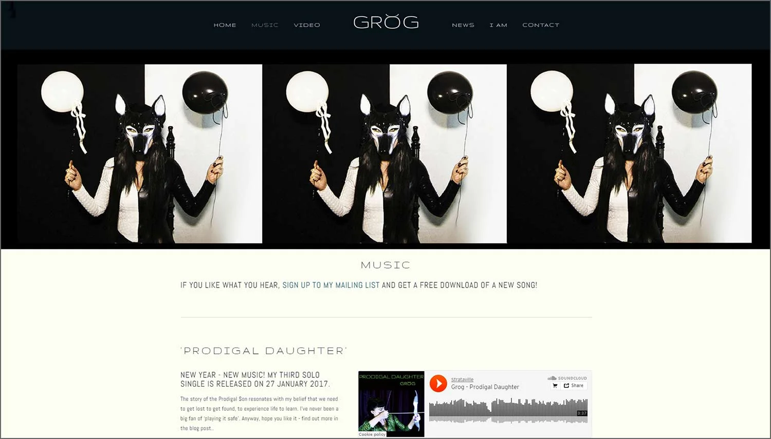 Digital marketing & website development for LA artist Grog .