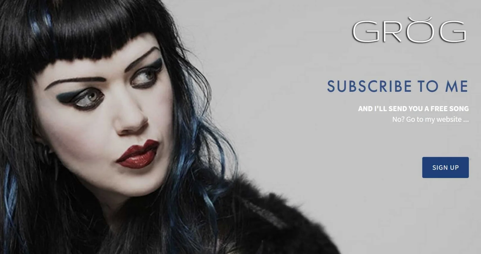 Mail list set up/management and landing page for LA artist Grog .