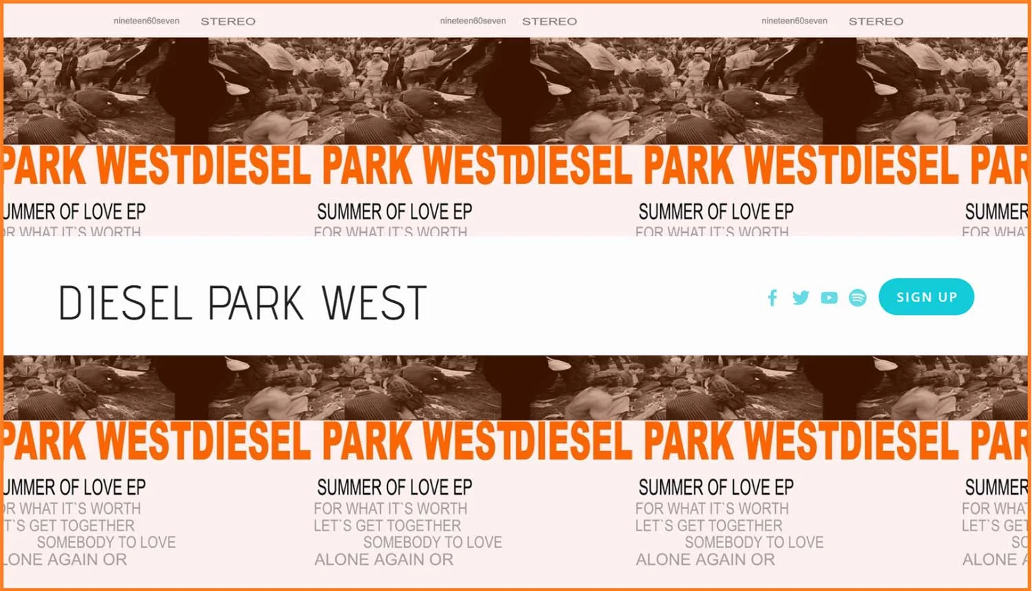 Subscribe landing page for band Diesel Park West
