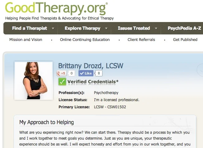 New Profile on GoodTherapy.org