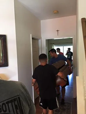 Working for that pizza and beer!