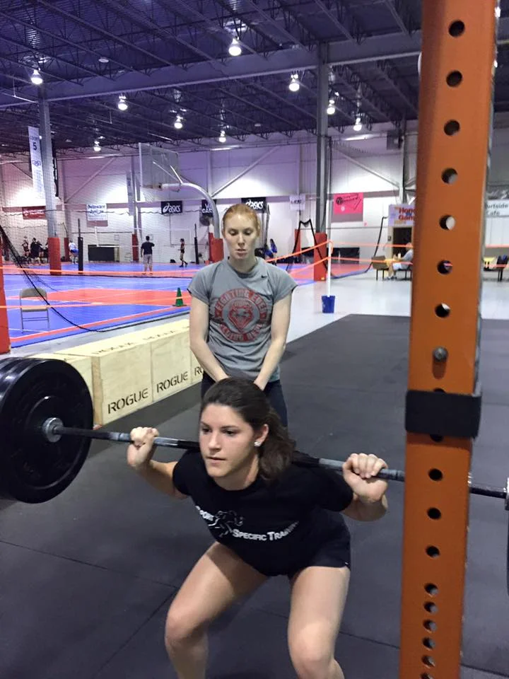 Over a year ago, squatting before coaching volleyball!