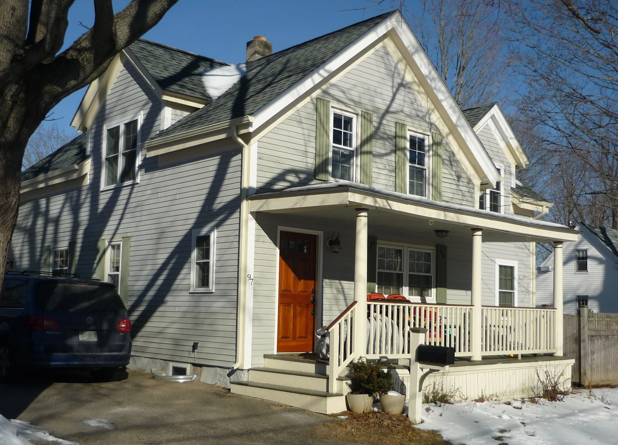  Left side view with new dormer above and before dormer was added below. 