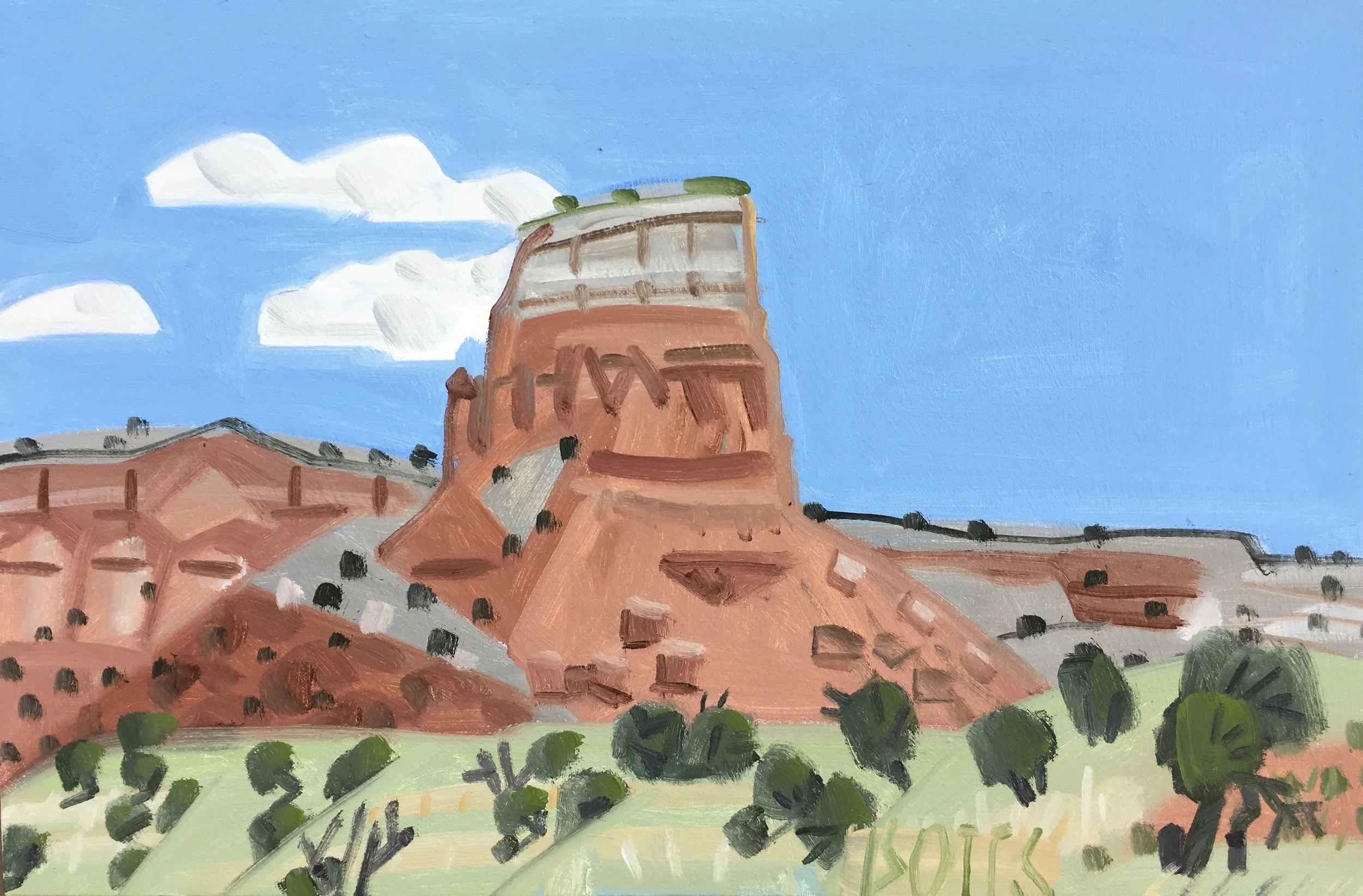 Ghost Ranch Monument, 16 x 24", oil on canvas, 2017
