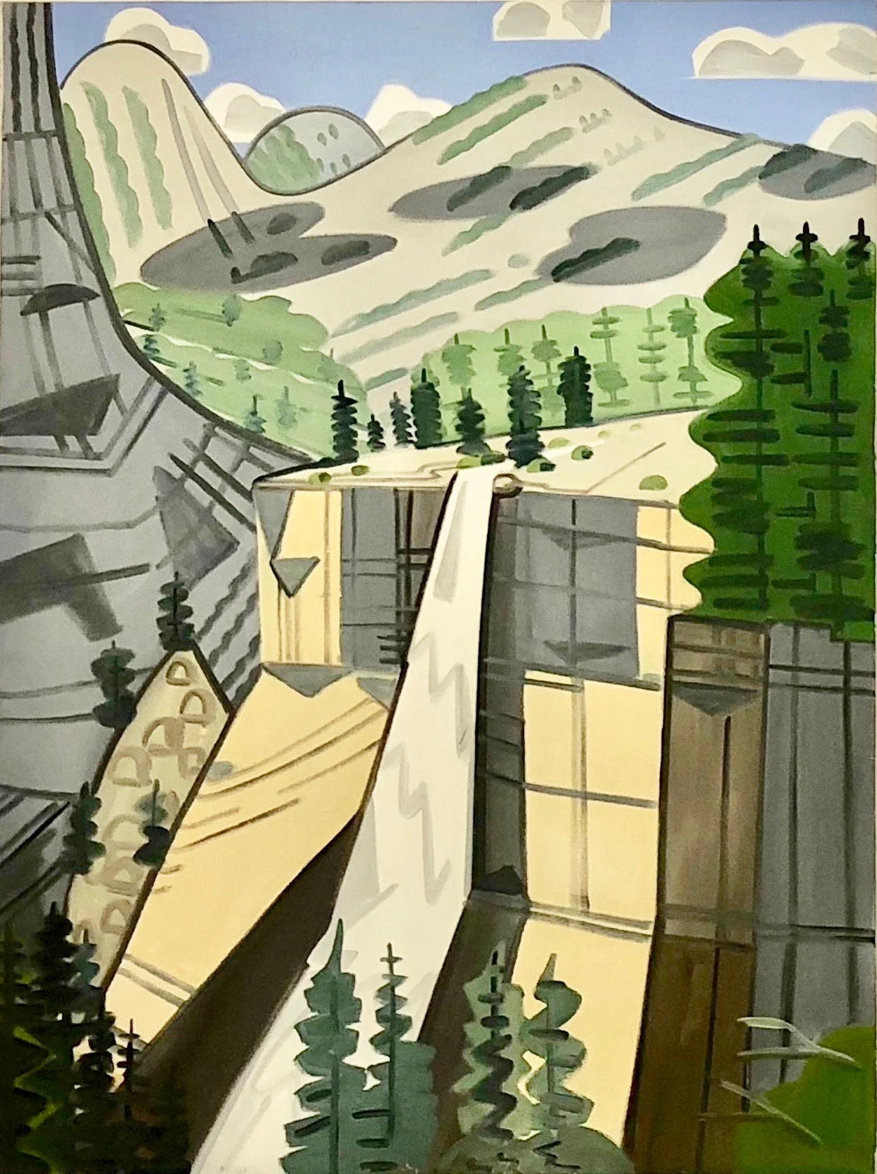 Nevada Falls, 1993, oil on canvas, 90 x 68