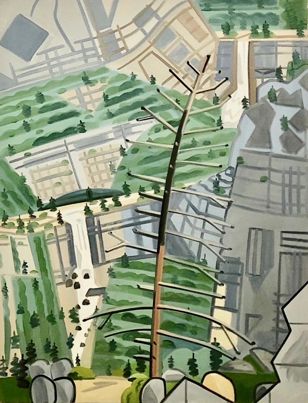 Blasted Tree, 1993, oil on canvas, 90 x 68"