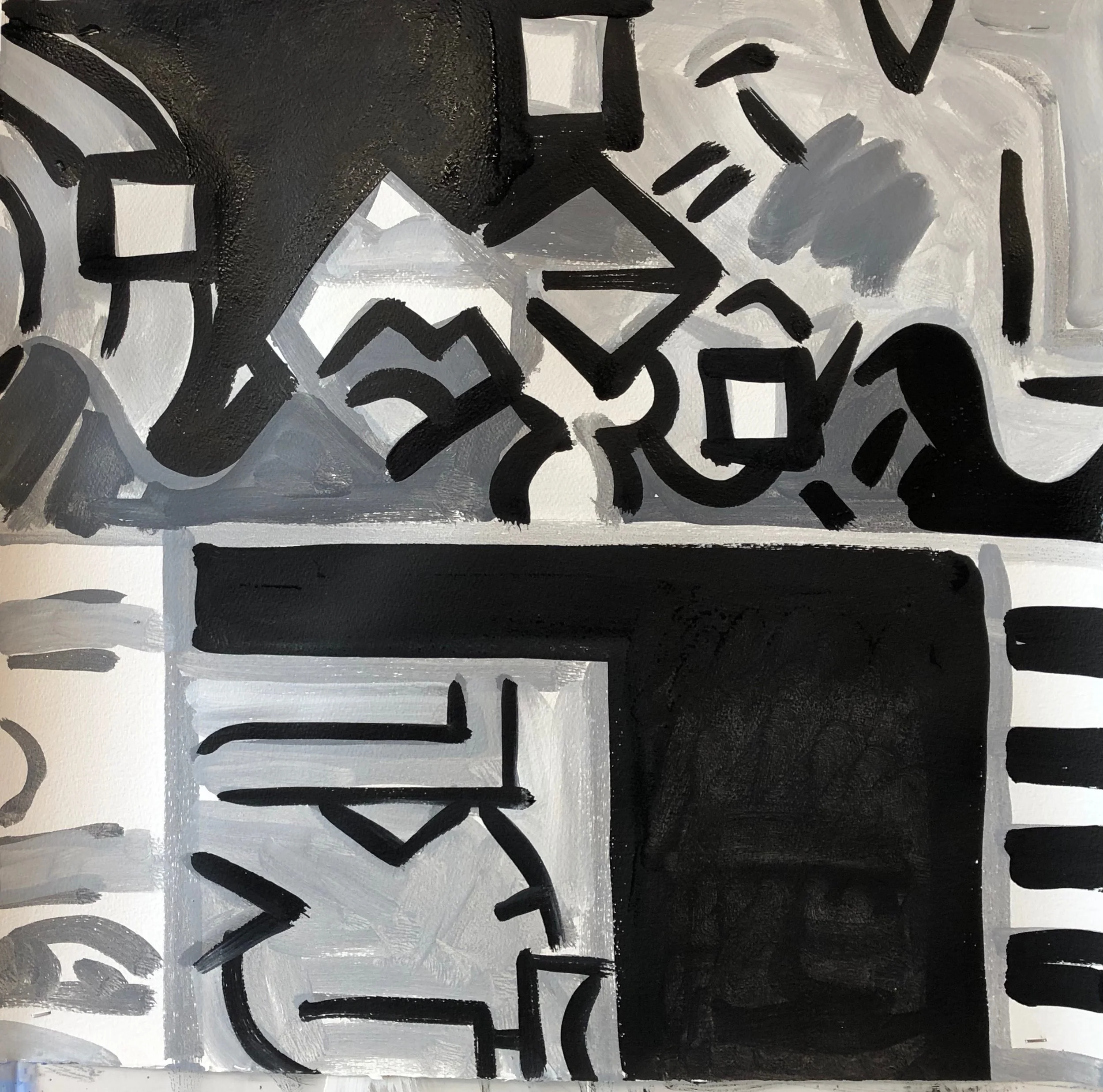 High Water #2, Parties of Hope and Memory, 22 1/2 x 22 1/2”, Flashe on Arches, 2018