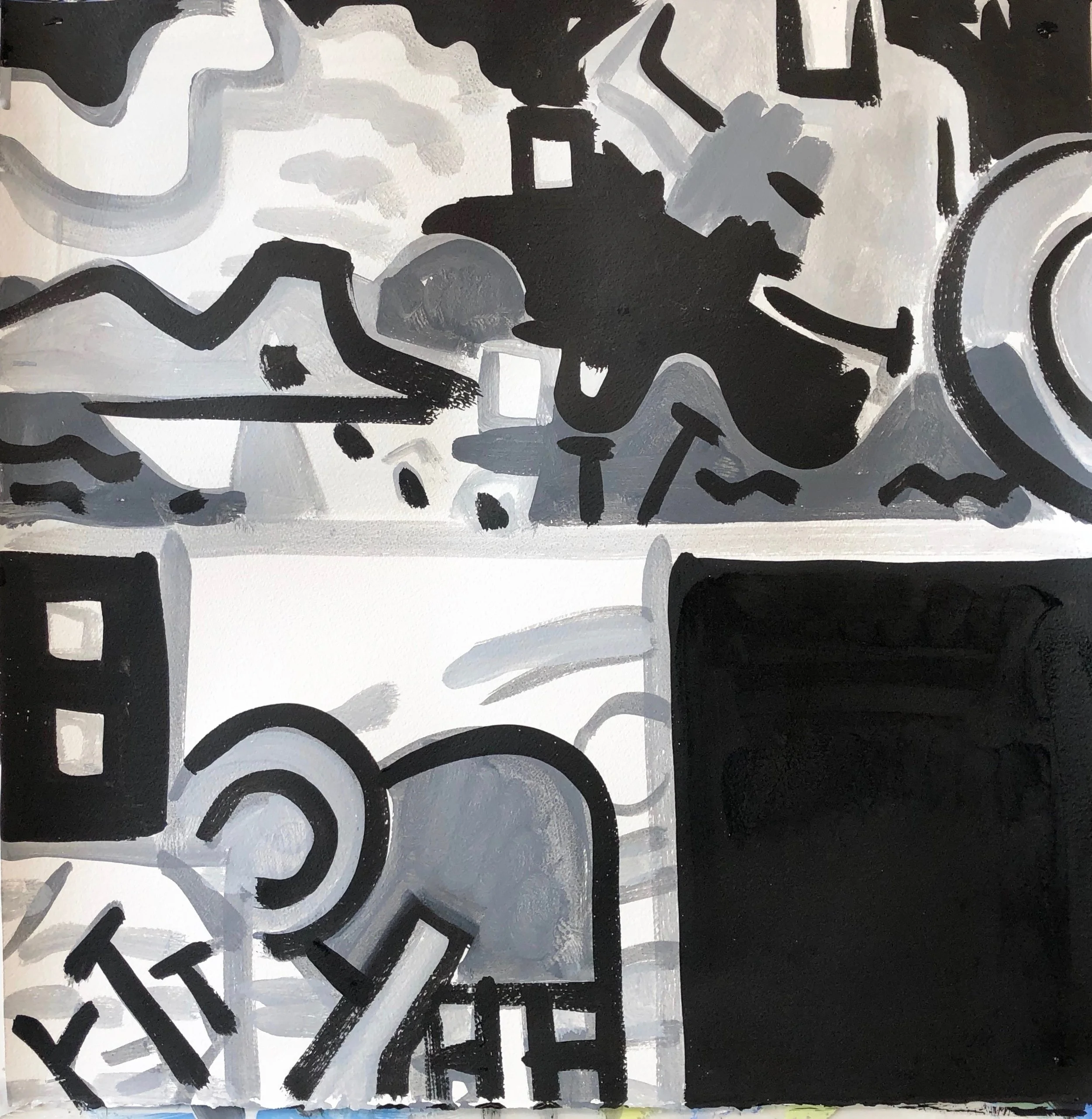 High Water #3, Parties of Hope and Memory, 22 1/2 x 22 1/2”, Flashe on Arches, 2018