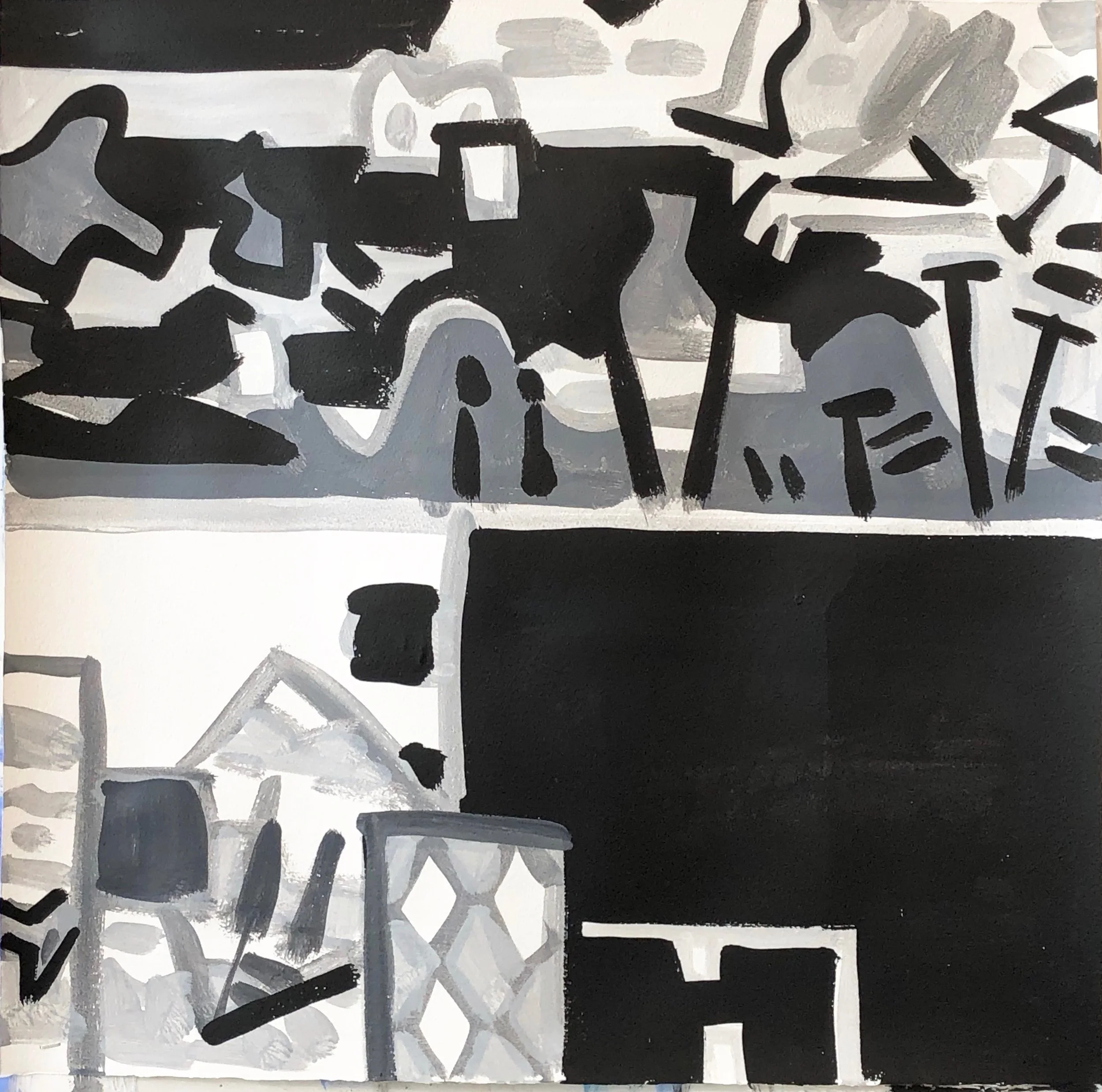 High Water #4, Parties of Hope and Memory, 22 1/2 x 22 1/2”, Flashe on Arches, 2018