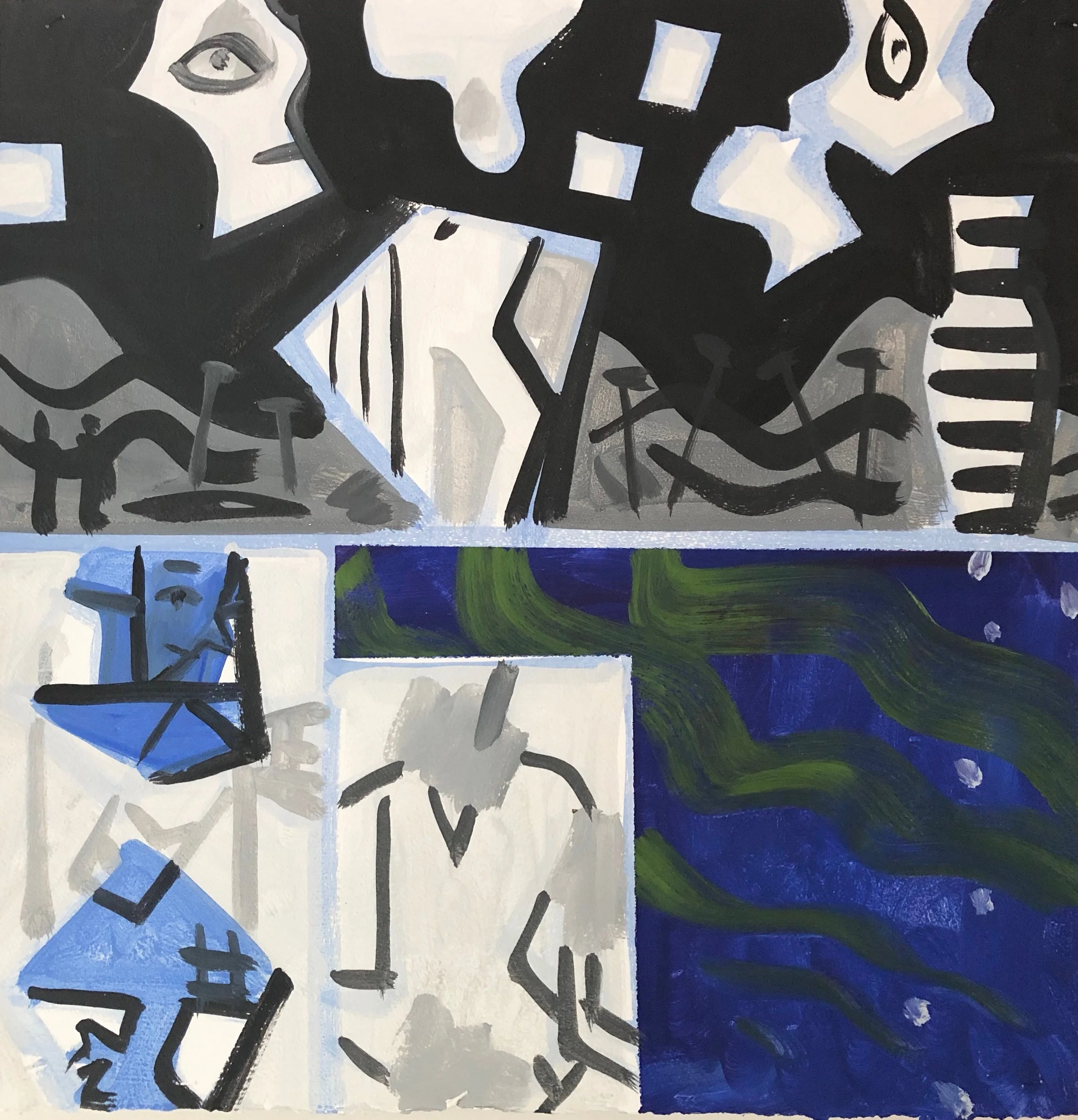  Gregory Botts  High Water, Autumn’s Aurora #2, 22 1/2 x 22 1/2”, Flashe on Arches, 2018