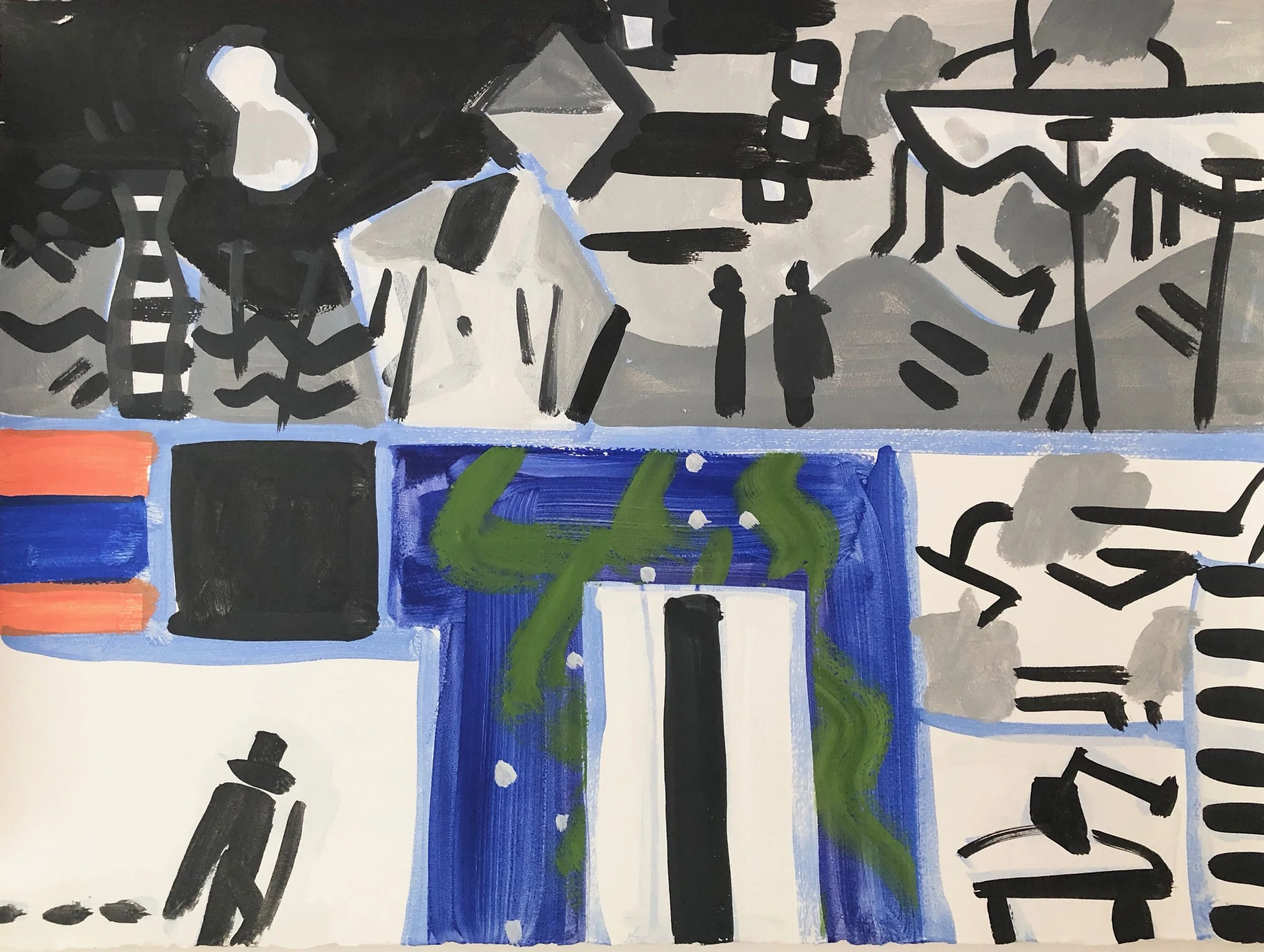  Gregory Botts  High Water, Autumn’s Aurora #3, 22 1/2 x 22 1/2”, Flashe on Arches, 2018