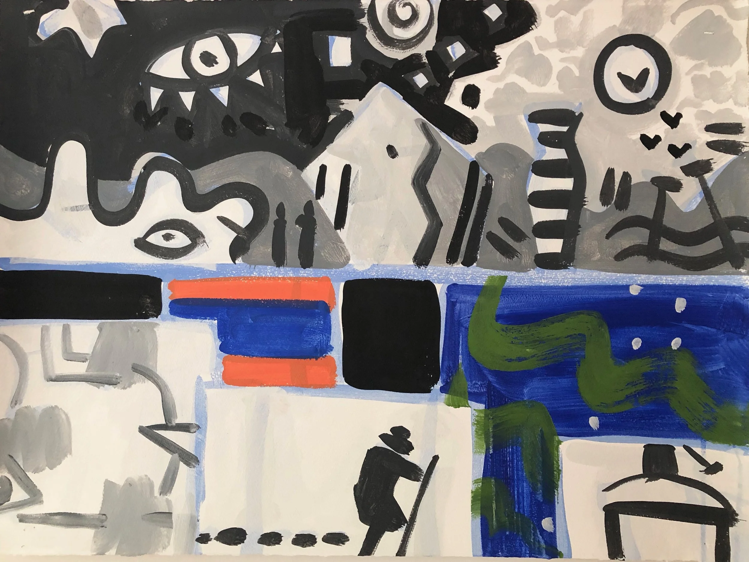  Gregory Botts  High Water, Autumn’s Aurora #5, 22 1/2 x 22 1/2”, Flashe on Arches, 2018