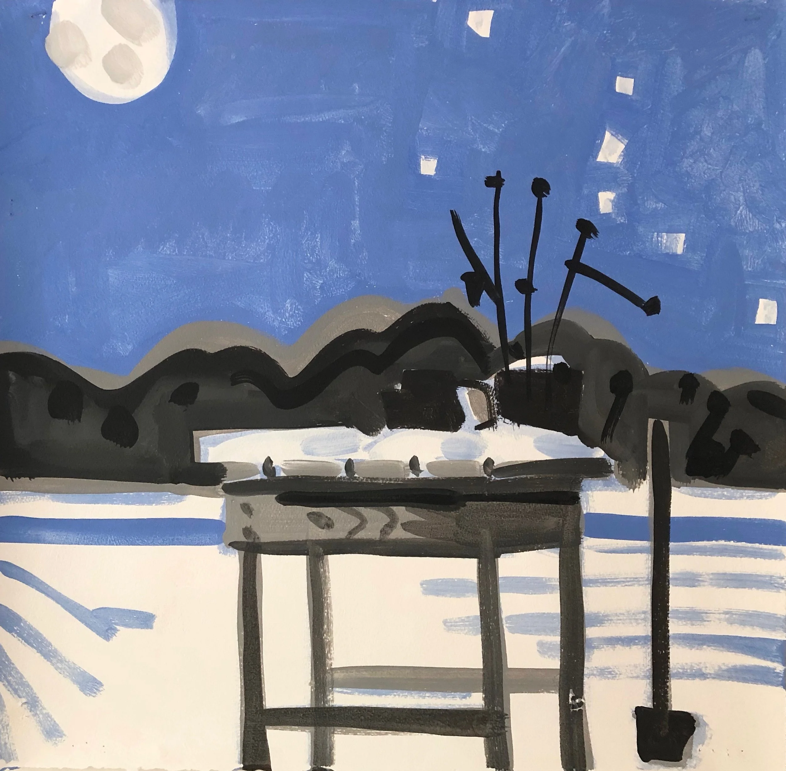 Winter Orion, #4, 22 1/2 x 22 1/2”, Flashe on Arches, 2019