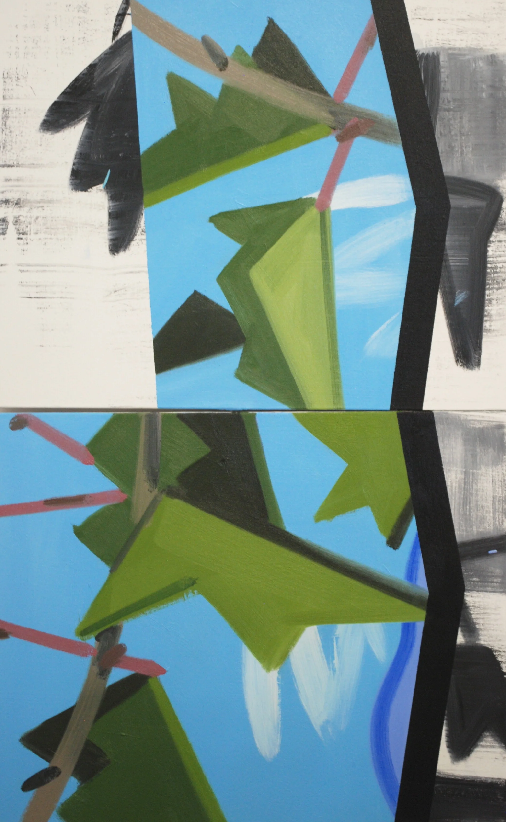 Vermont Throws Itself Together #4, 48 1/2 x 30 1/4, o/c, 2011