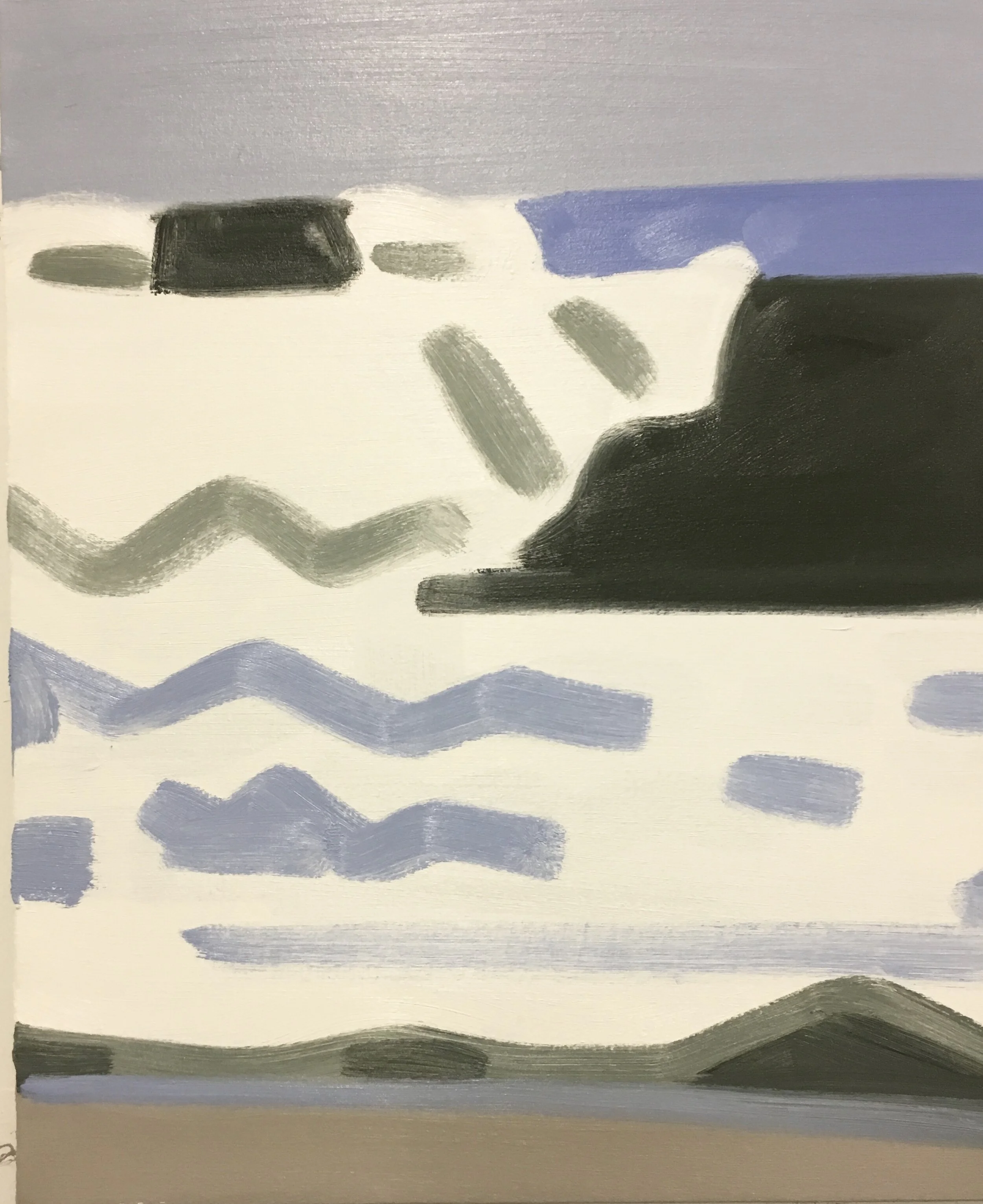 Hurricane Waves #1, 48 x 36", o/c, 2018