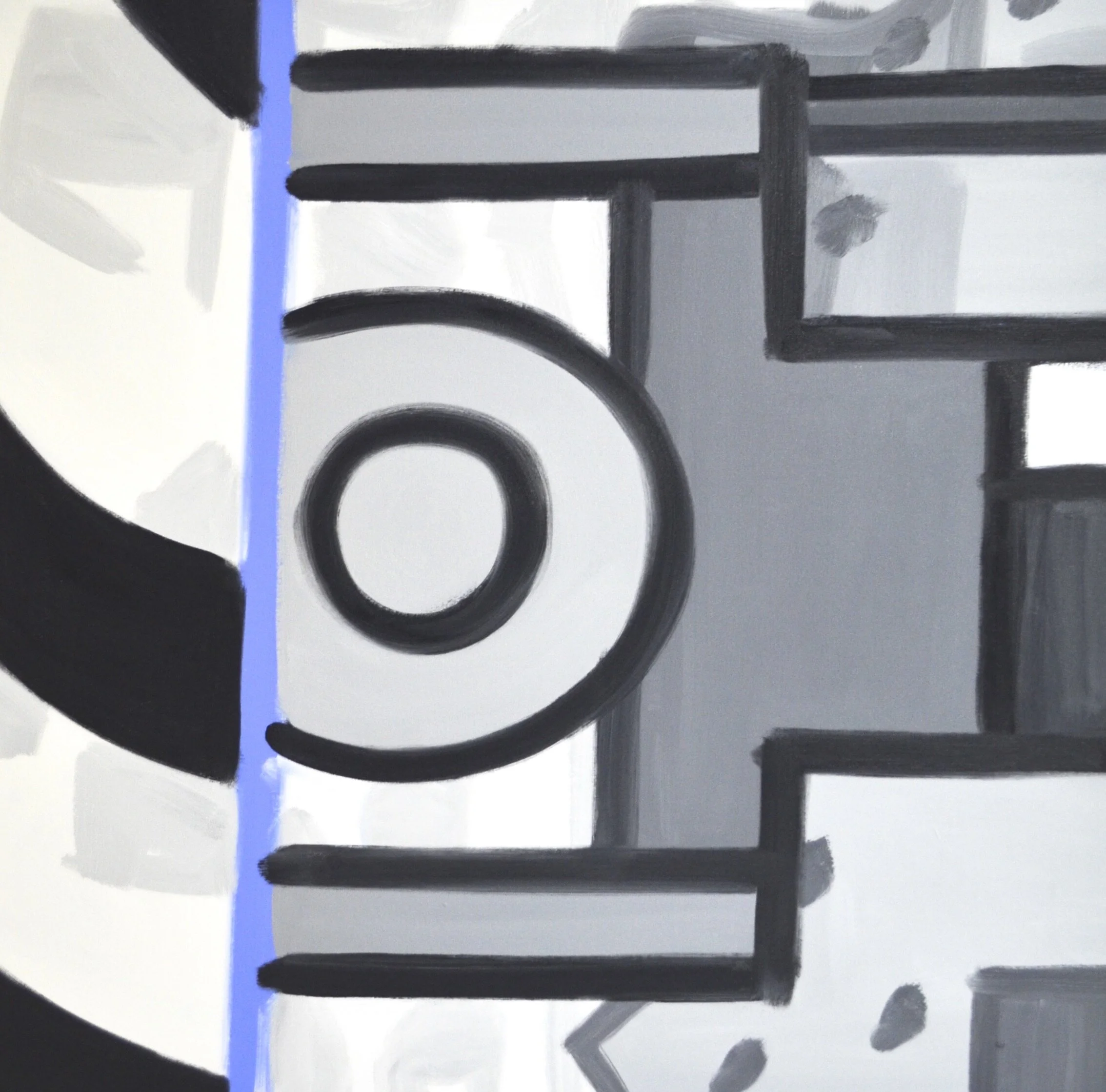  turning, revolving, cycling, B/W, #1, 48 x48", o/c, 2015