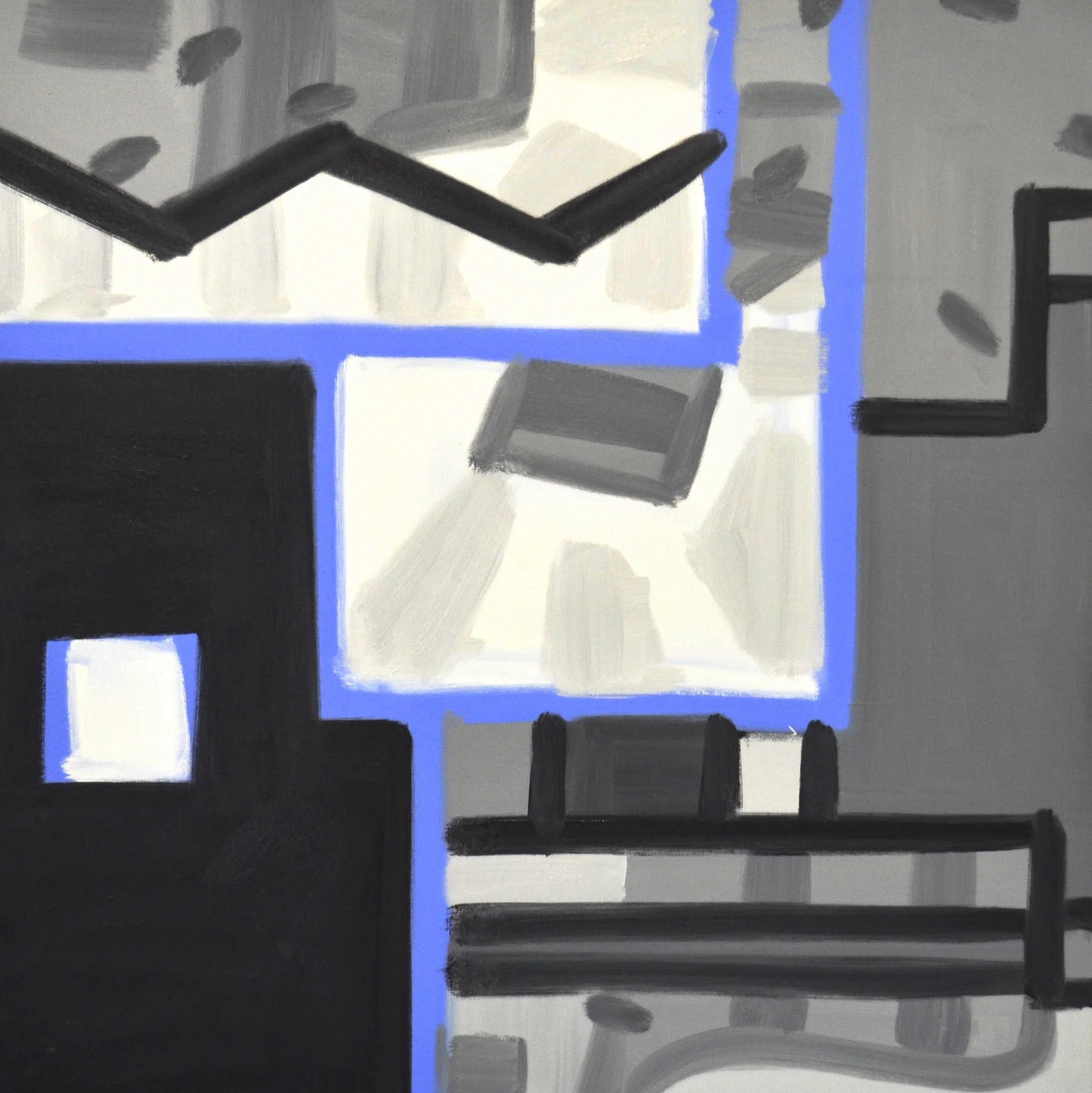  turning, revolving, cycling, B/W, #3, 48 x48", o/c, 2015