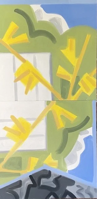 Spring turning, #2, oil on canvas, 84 x 42" , 2022