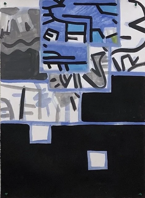 Western Lagoon Studio #1, 22 x 22”, Flashe on Arches, 2020