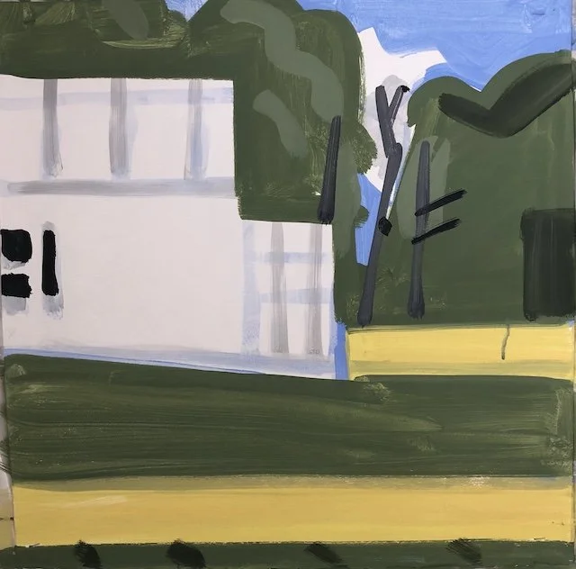 Artist and Model, 22 x 22", Flashe on Arches, 2020