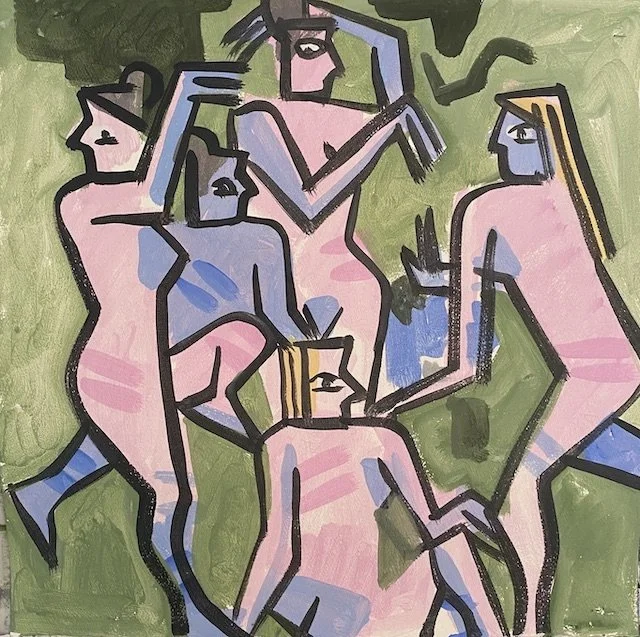  Center of the Earth, #1, 22 x 22", flashe on Arches, 2020,  second series