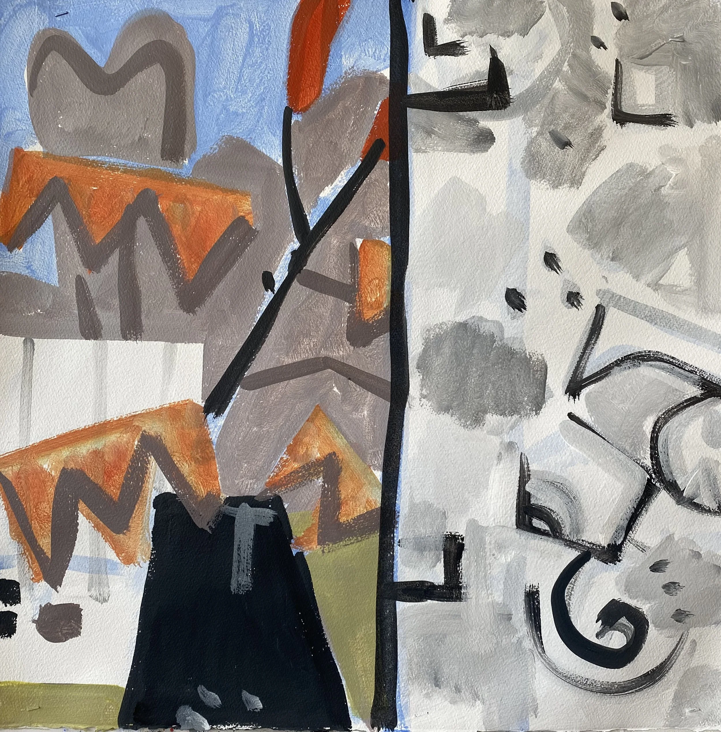 Seasonal Round, Autumn,  22 x 22", flashe on Arches, 2020  