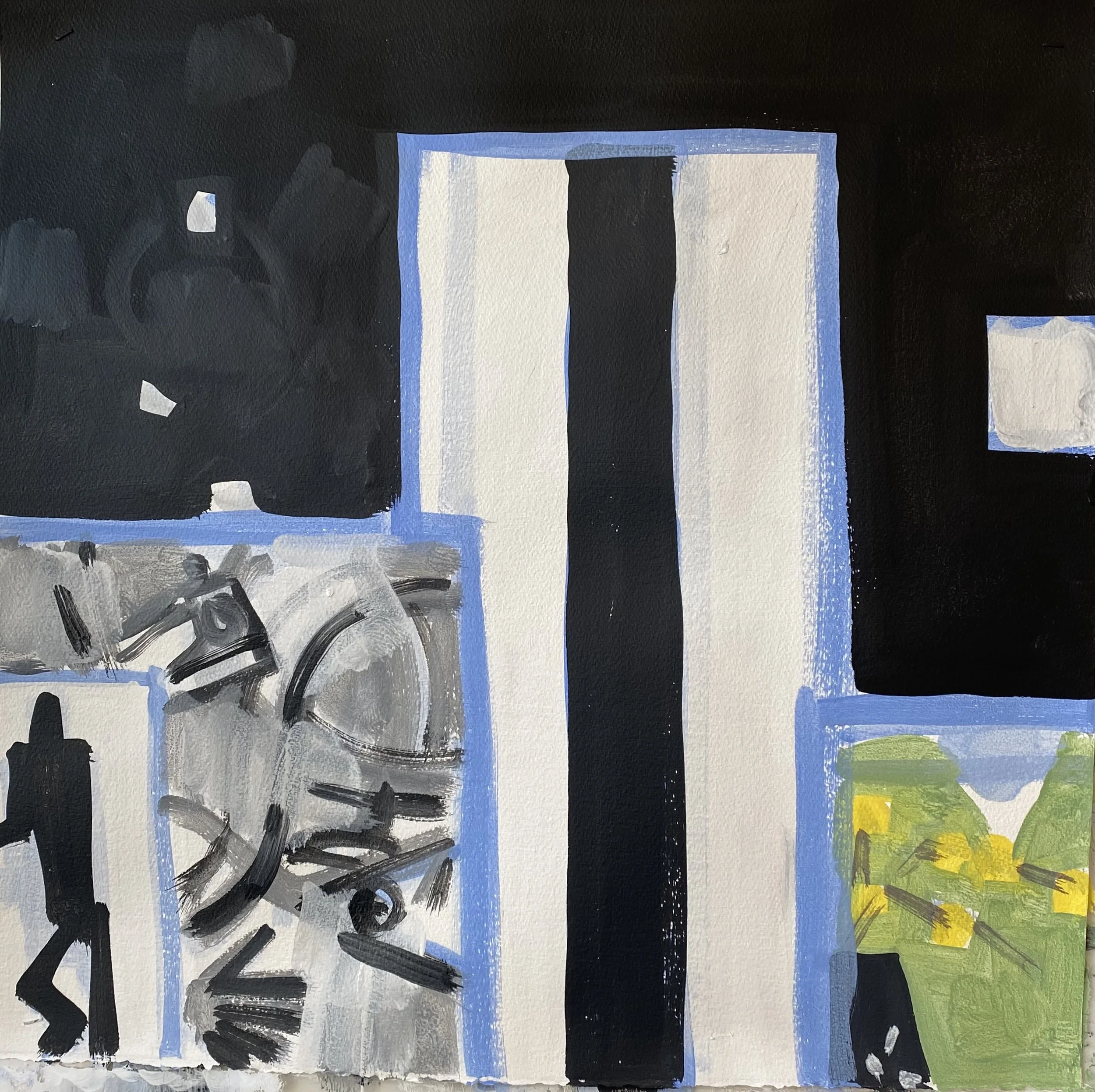 Seasonal Aurora #2, 22 x 22", flashe on Arches, 2020  