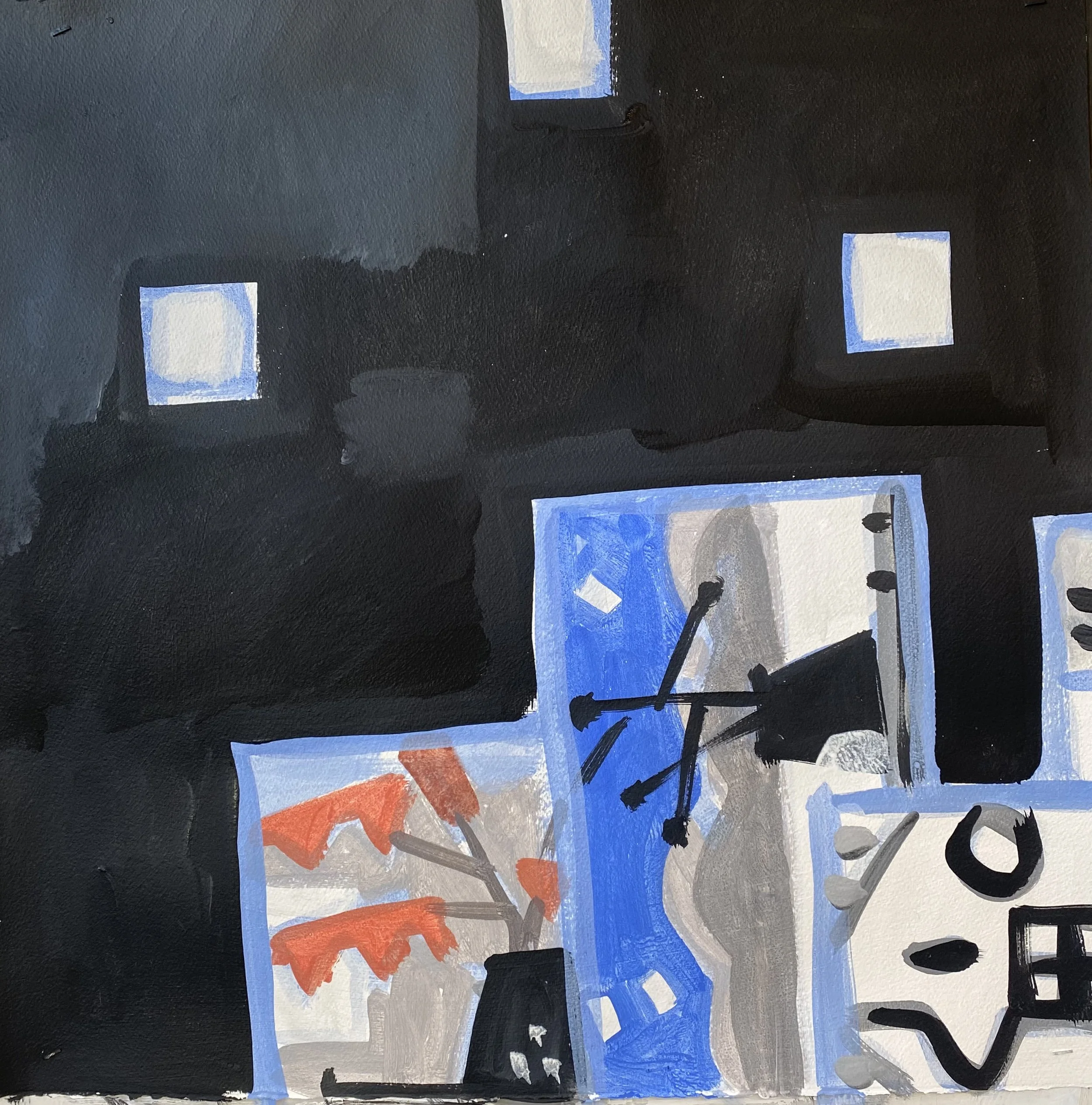  Seasonal Aurora #4, 22 x 22", flashe on Arches, 2020  