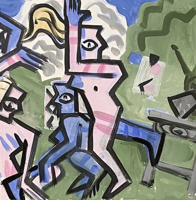 somethings up...,  22 x 22" each, flashe on Arches, 2022 