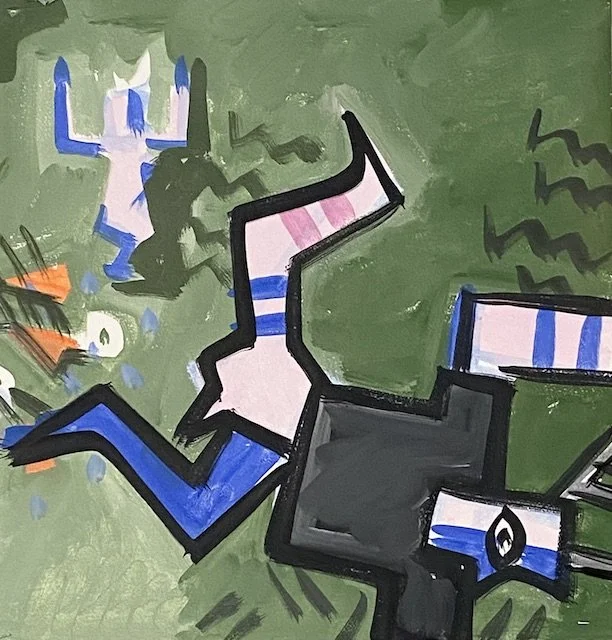 somethings up...,  22 x 22" each, flashe on Arches, 2022 